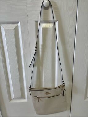Coach Pebble Leather Crossbody Bag in Cream with matching wristlet wallet